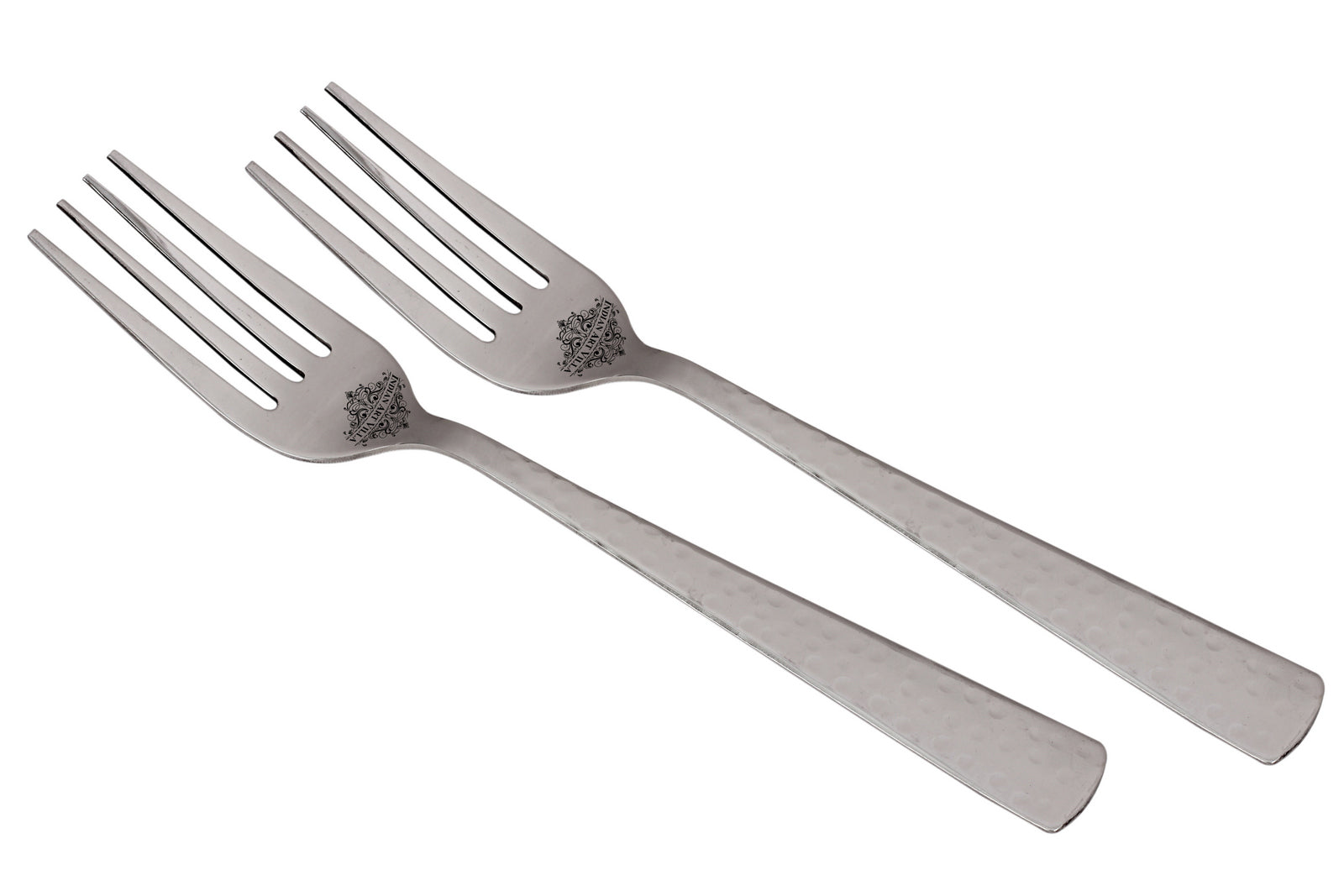 Handmade Pure Stainless Steel Hammered Design Table Fork, Tableware, Dinnerware