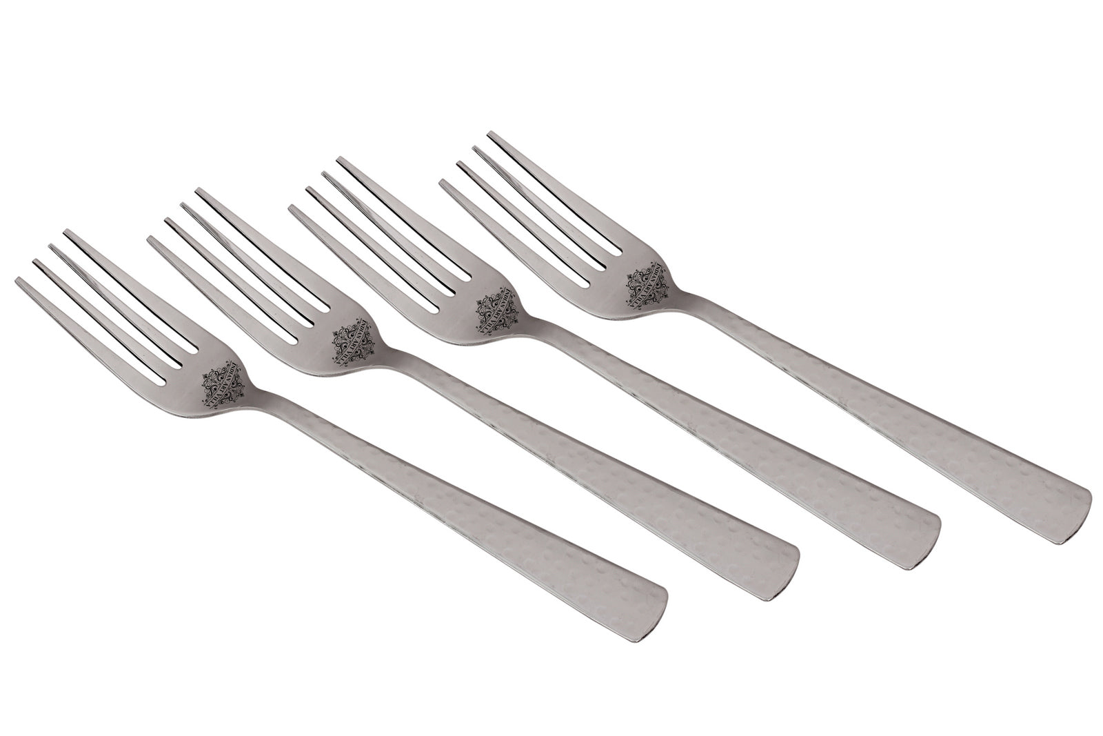 Handmade Pure Stainless Steel Hammered Design Table Fork, Tableware, Dinnerware