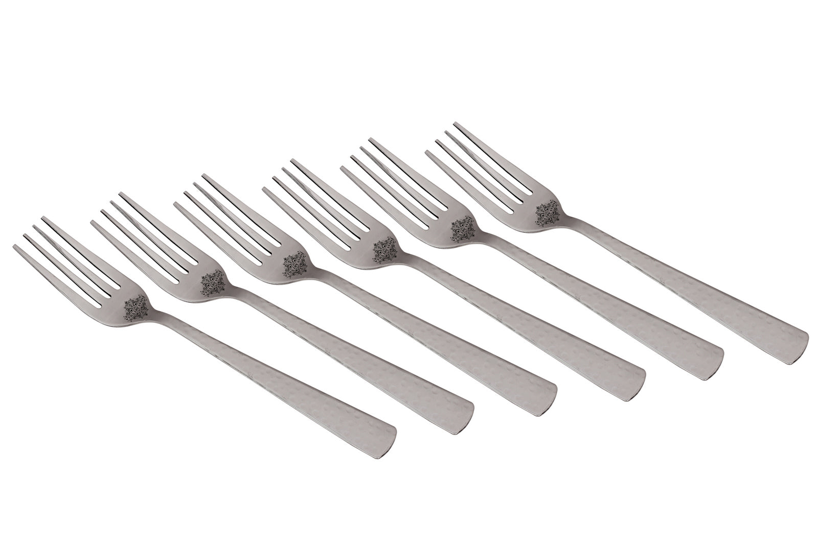 Handmade Pure Stainless Steel Hammered Design Table Fork, Tableware, Dinnerware