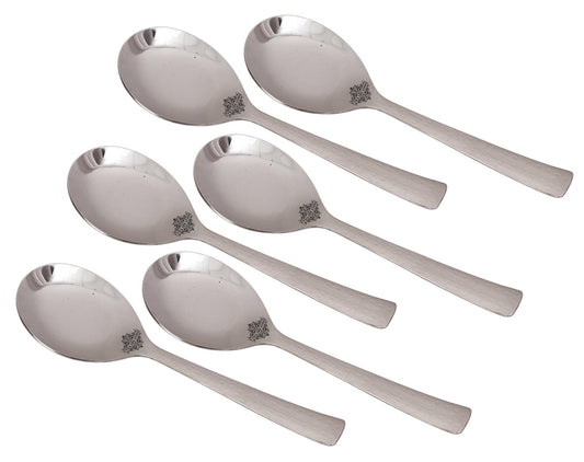 Handmade Hammered Premium Quality Stainless Steel Rice Spoon Cutlery, Silver