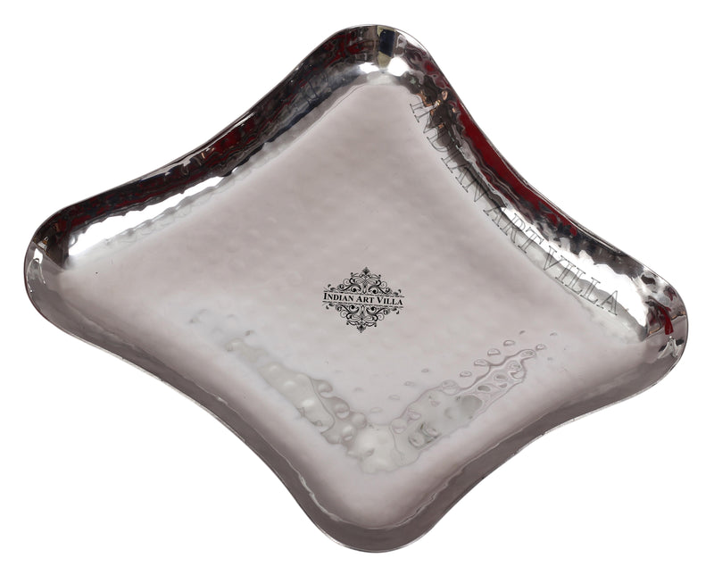 Pure Steel Hammered Abstract Designer Tray Platter