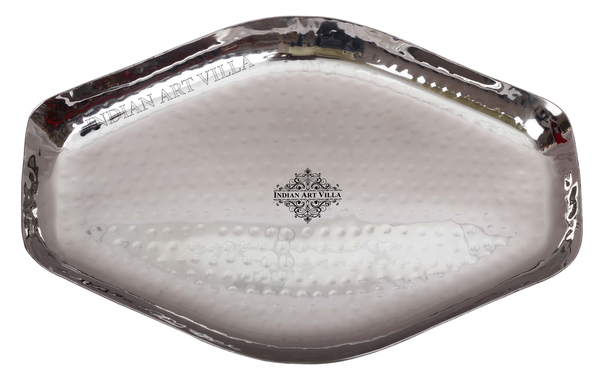Pure Steel Hammered Abstract Designer Tray Platter