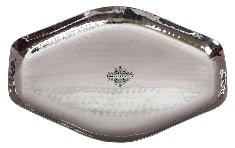 Pure Steel Hammered Abstract Designer Tray Platter
