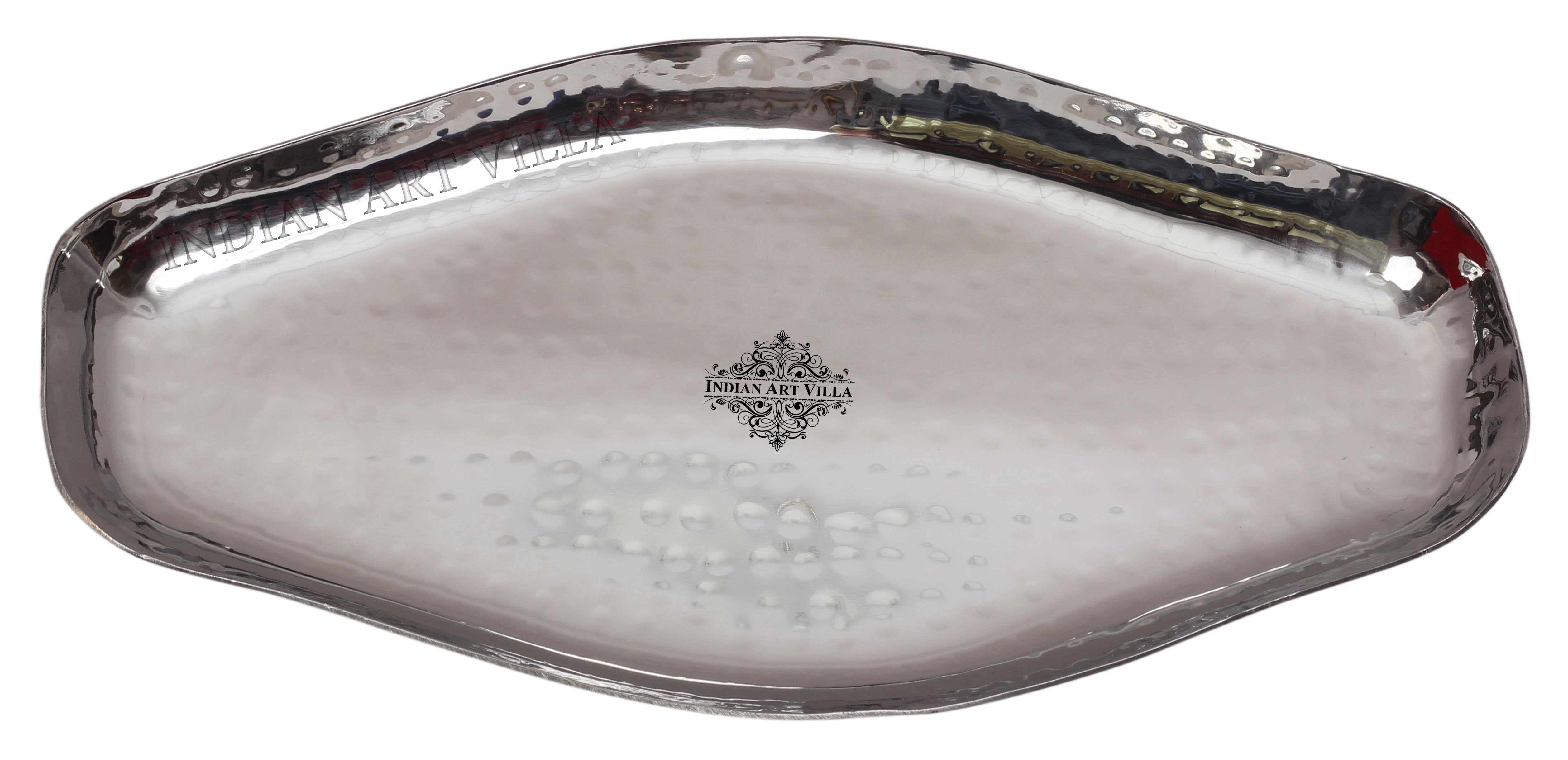 Pure Steel Hammered Abstract Designer Tray Platter