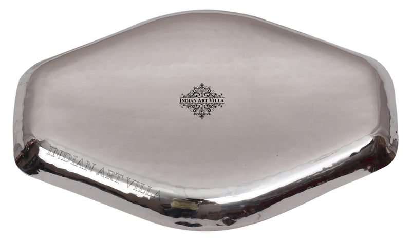 Pure Steel Hammered Abstract Designer Tray Platter