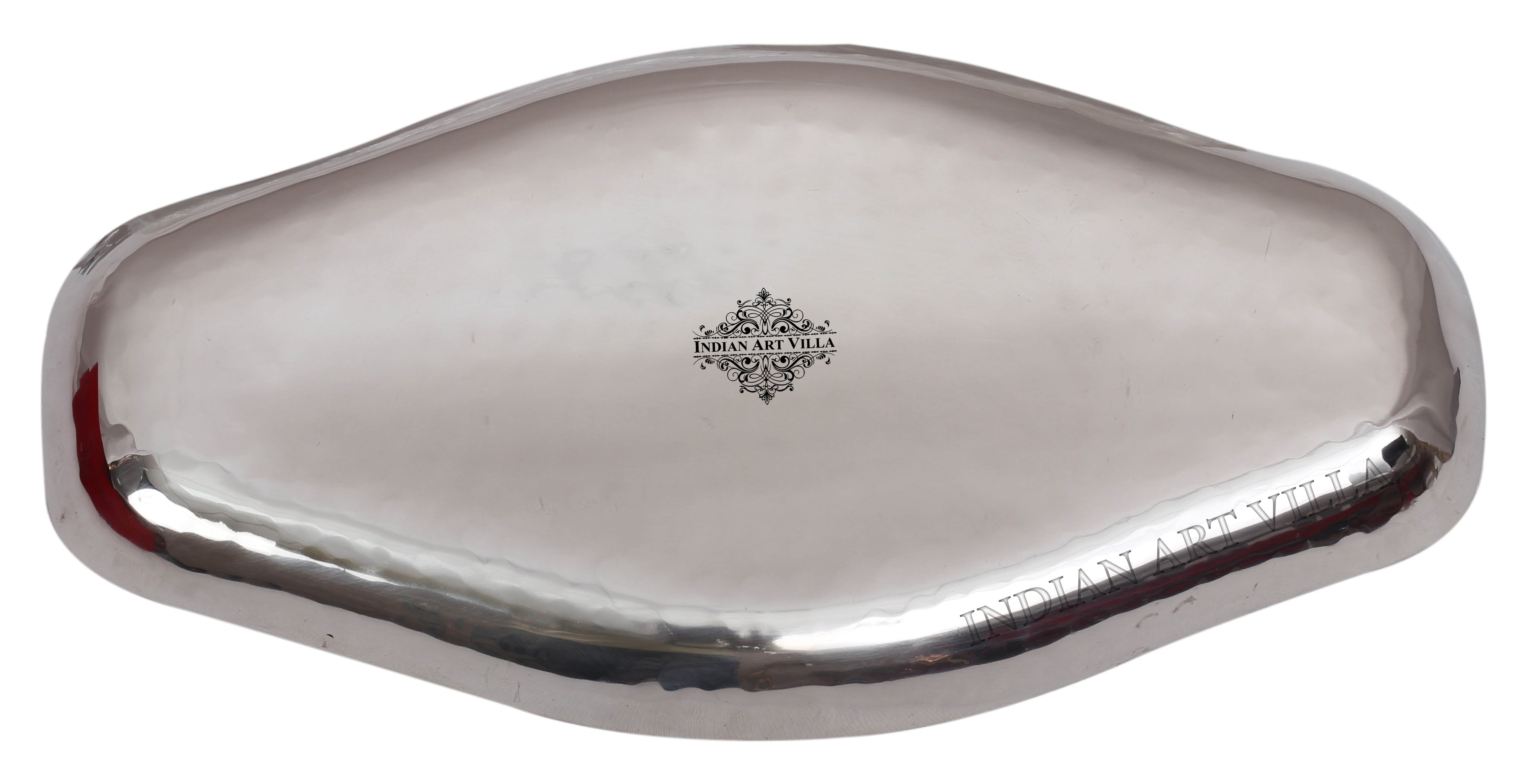 Pure Steel Hammered Abstract Designer Tray Platter