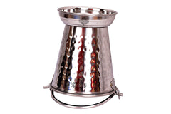 Hammered Steel Two Serving Bucket, Serving Vegetable Rayta Dishes, Silver