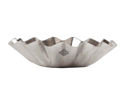 Pure Hammered Round Steel Platter Center Piece Bowl Serveware Tableware