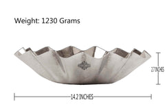 Pure Hammered Round Steel Platter Center Piece Bowl Serveware Tableware