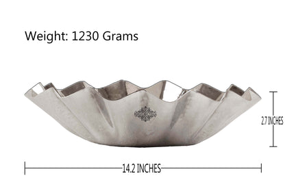 Pure Hammered Round Steel Platter Center Piece Bowl Serveware Tableware