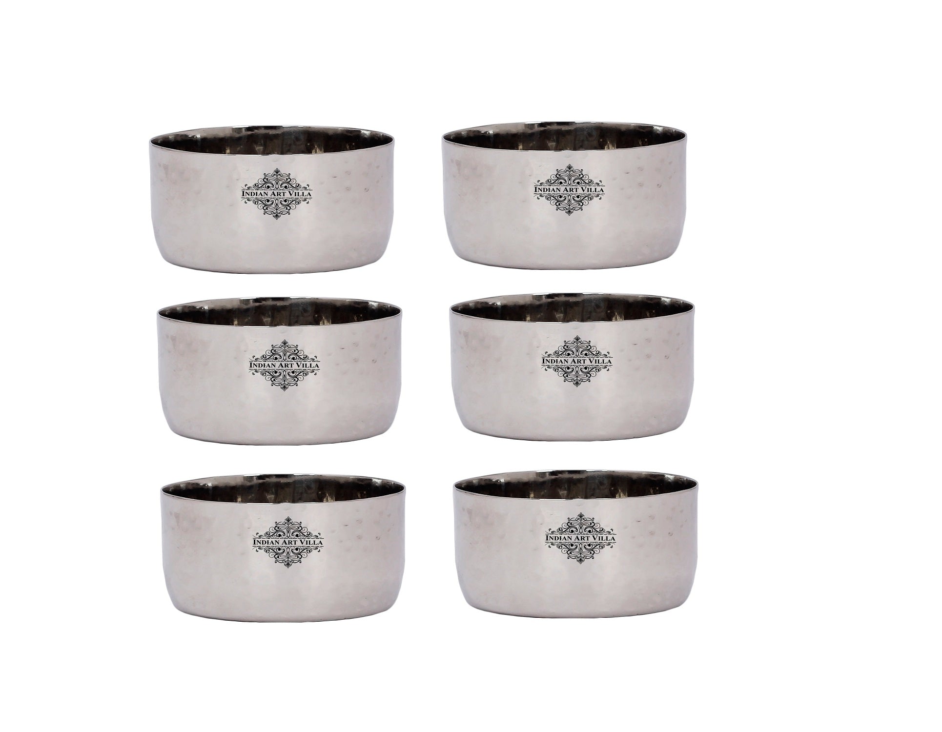 Stainless Steel Hammered Bowl Katori, Serving Dinner Vegetable Dessert Rayta, Volume 120 ML