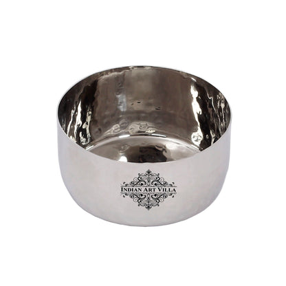 Stainless Steel Hammered Bowl Katori, Serving Dinner Vegetable Dessert Rayta, Volume 120 ML