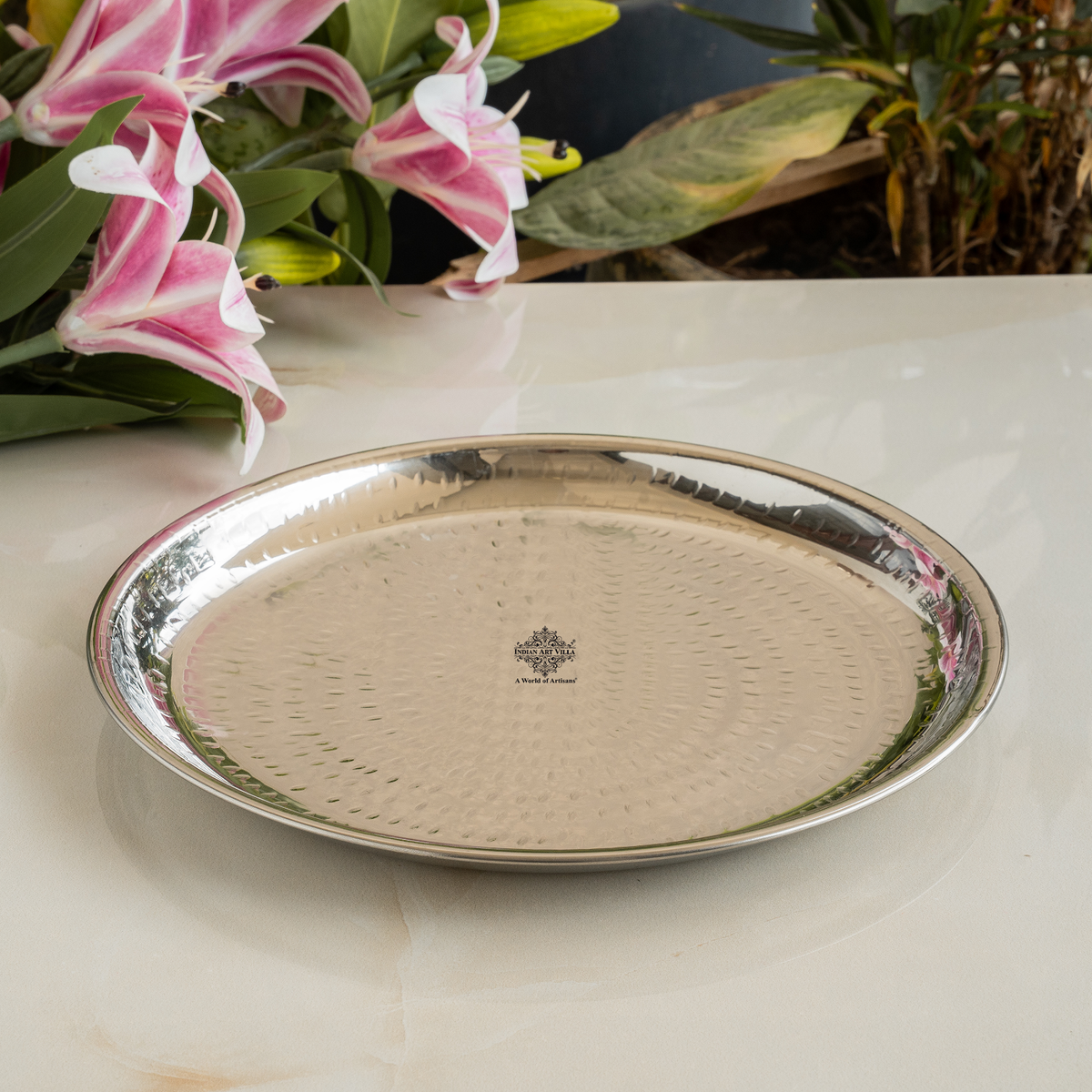 Stainless Steel Hammered Design Plate