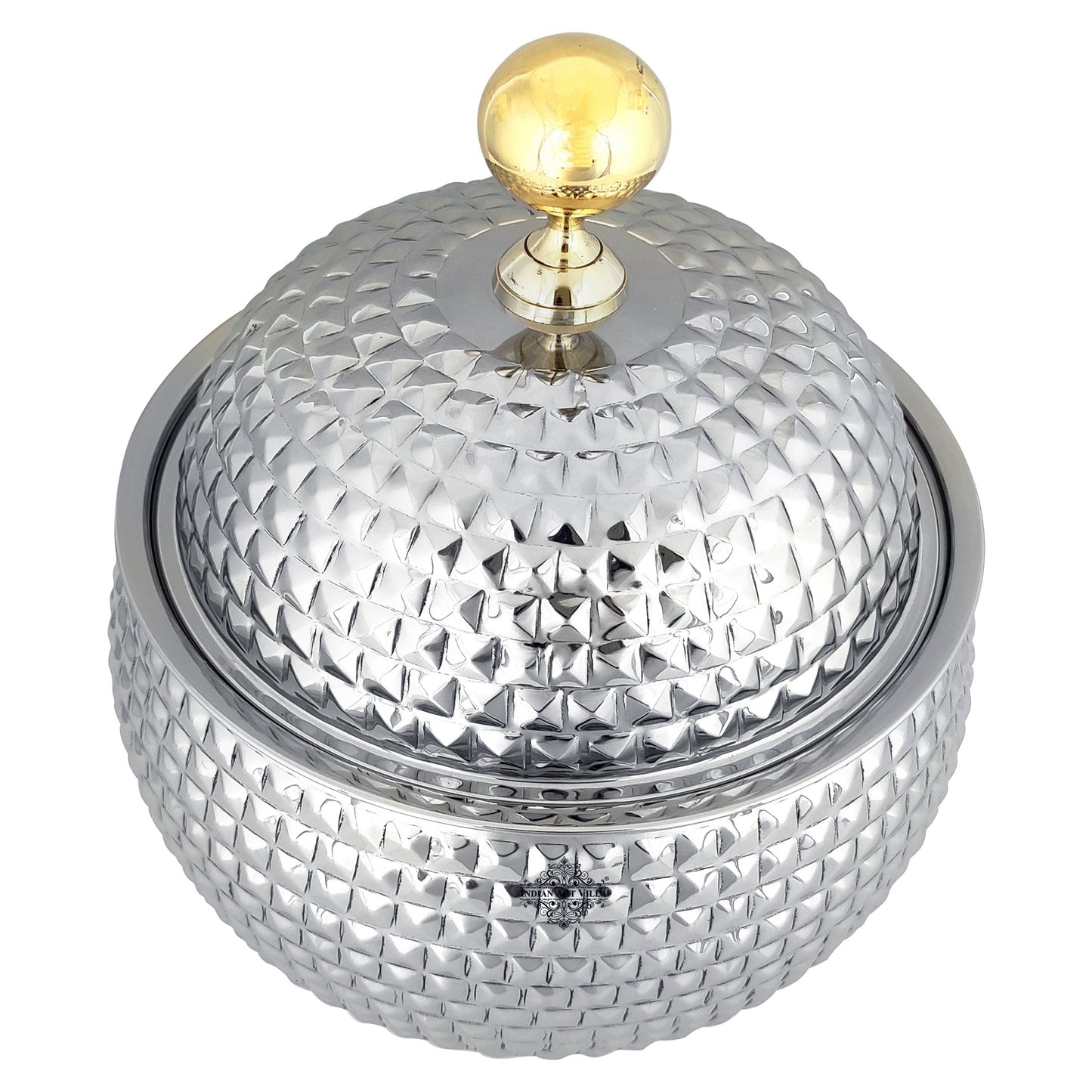 Stainless Steel Casserole Pot With Hammered Design Out Side, Tableware & Serveware For Home, Hotel & Restaurants