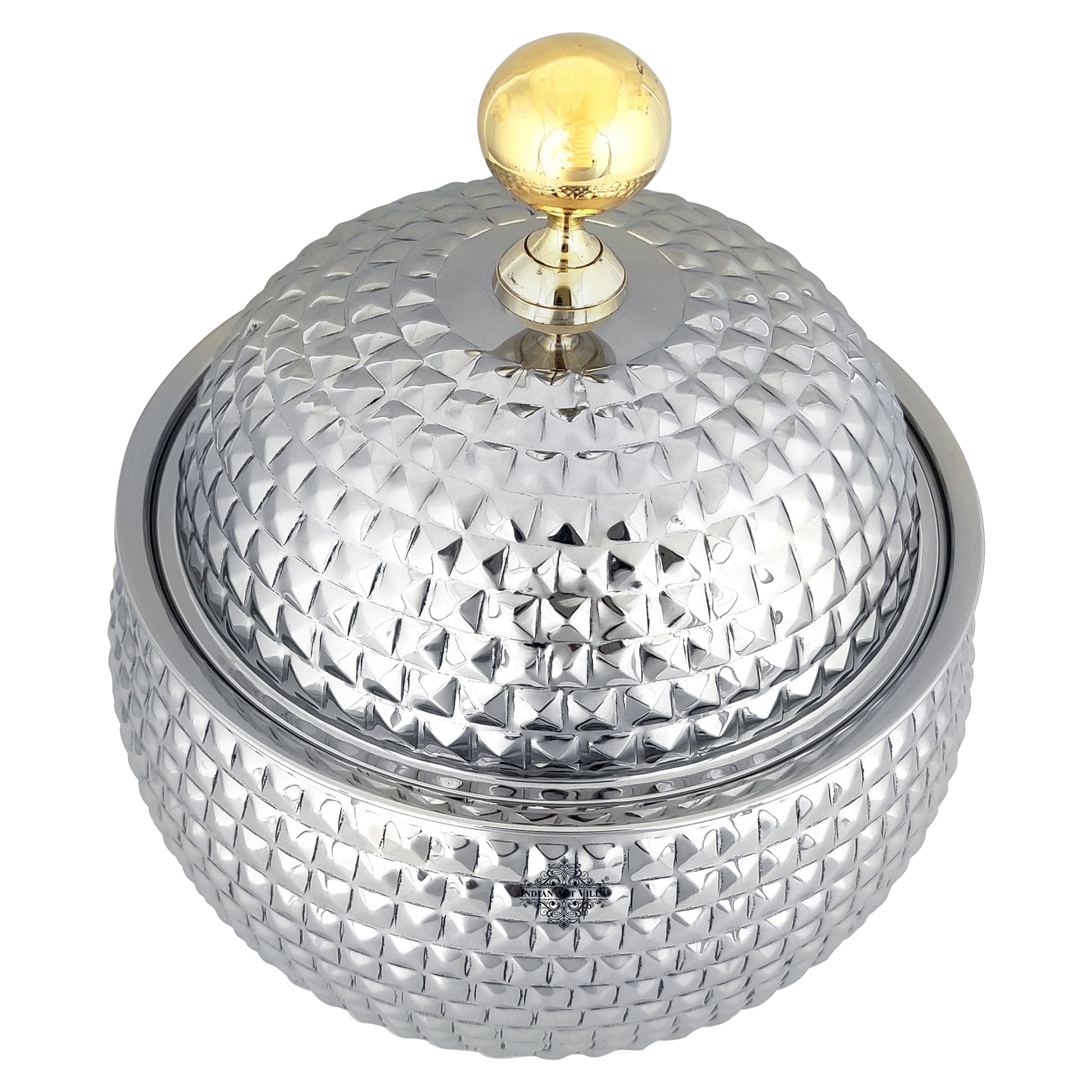 Stainless Steel Casserole Pot With Hammered Design Out Side, Tableware & Serveware For Home, Hotel & Restaurants