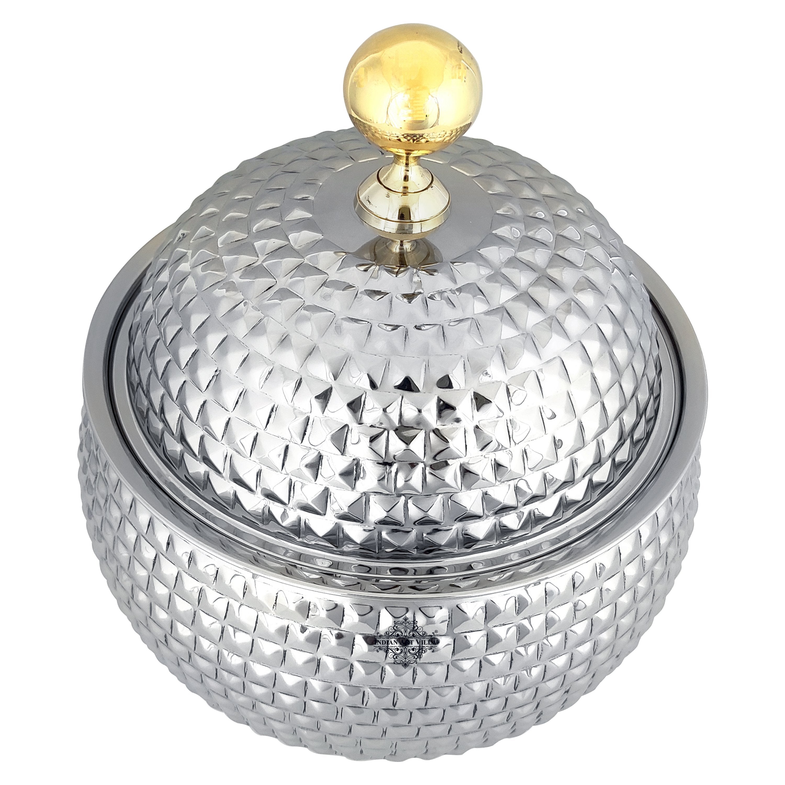 Stainless Steel Casserole Pot With Hammered Design Out Side, Tableware & Serveware For Home, Hotel & Restaurants