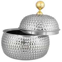 Stainless Steel Casserole Pot With Hammered Design Out Side, Tableware & Serveware For Home, Hotel & Restaurants