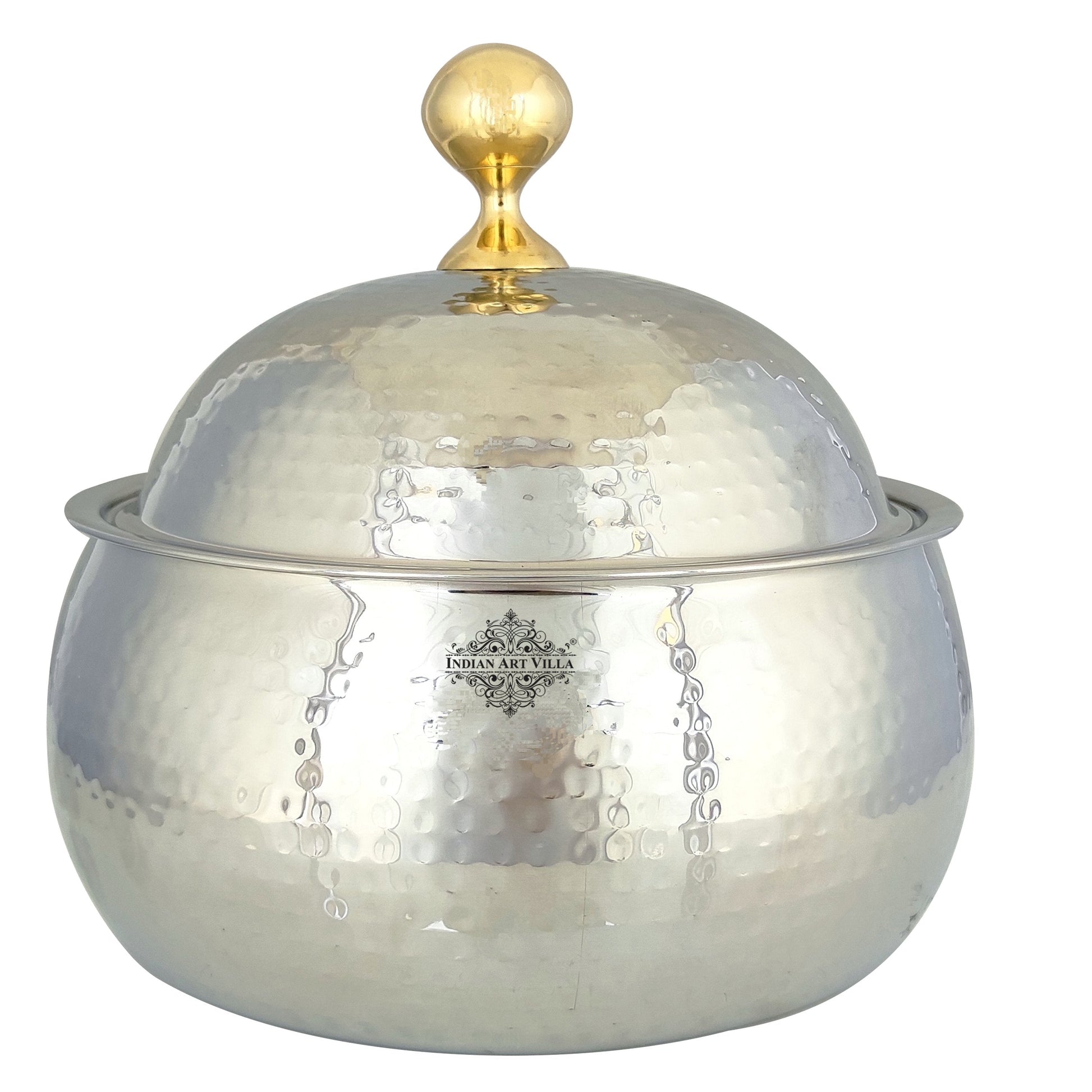 Stainless Steel Casserole Pot With Hammered Design Out Side, Tableware & Serveware For Home, Hotel & Restaurants