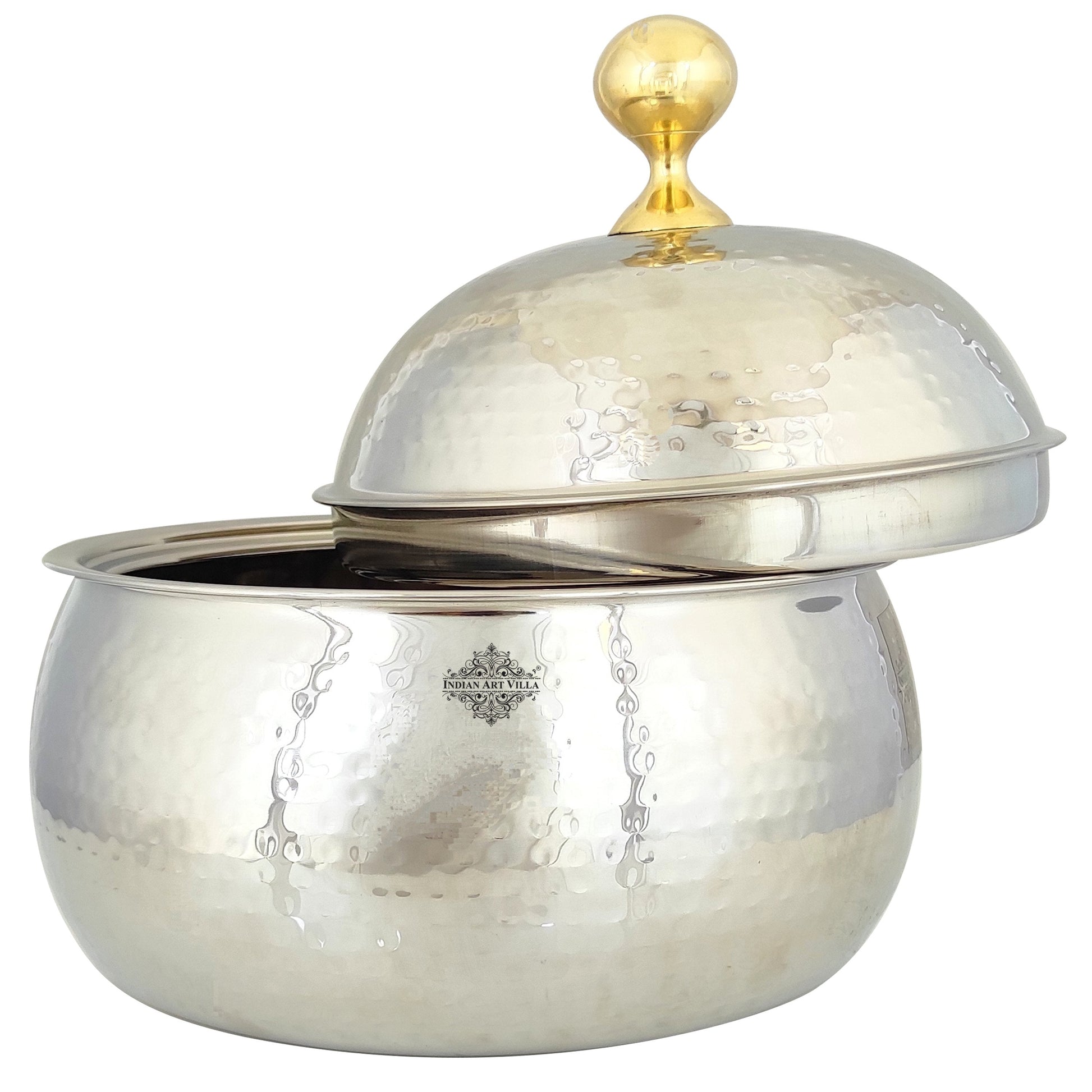 Stainless Steel Casserole Pot With Hammered Design Out Side, Tableware & Serveware For Home, Hotel & Restaurants