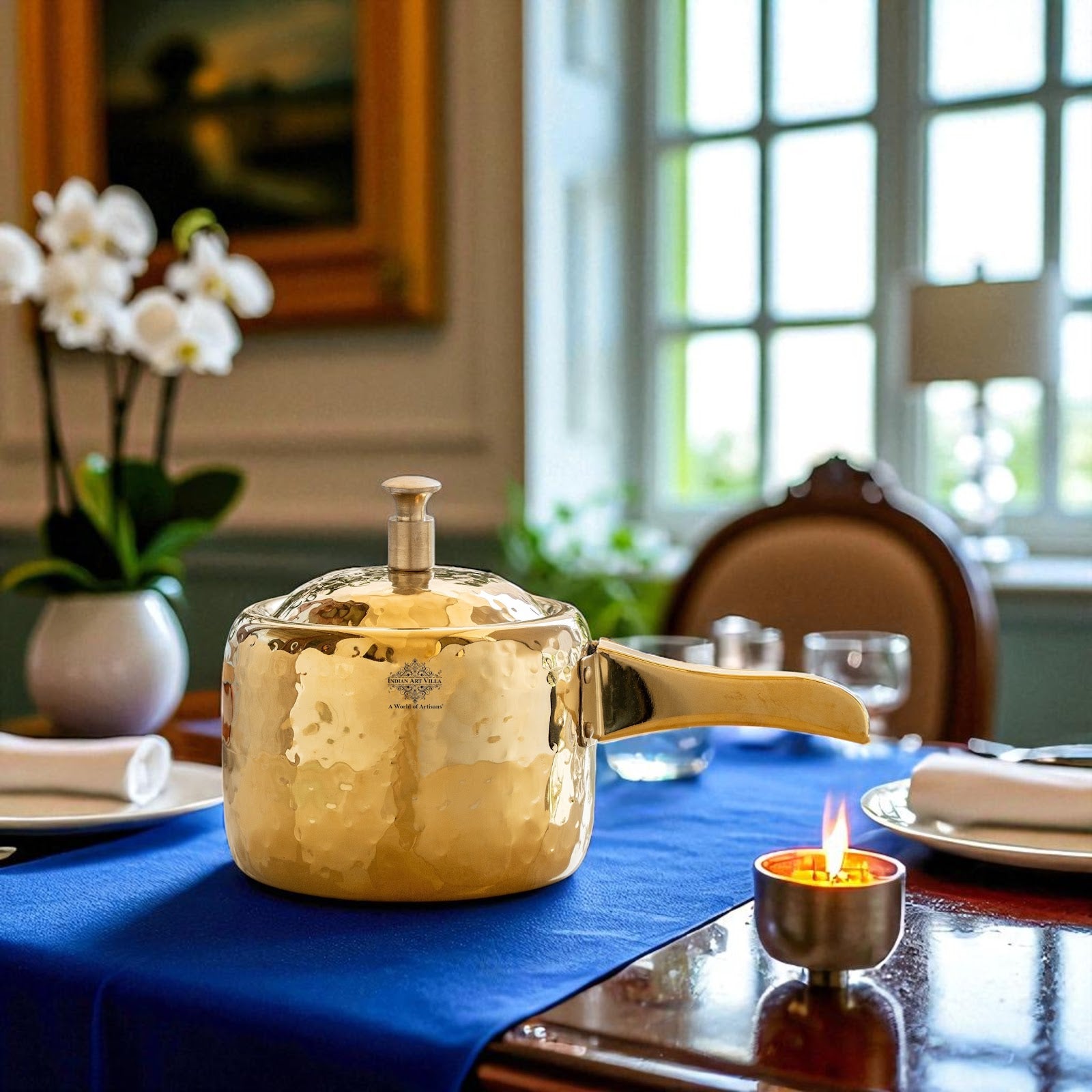 Stainless Steel Cooker With Hammered Design (Serving Only)