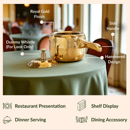 Stainless Steel Cooker With Hammered Design (Serving Only)