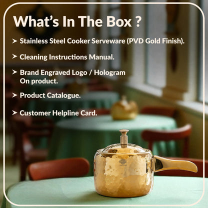 Stainless Steel Cooker With Hammered Design (Serving Only)