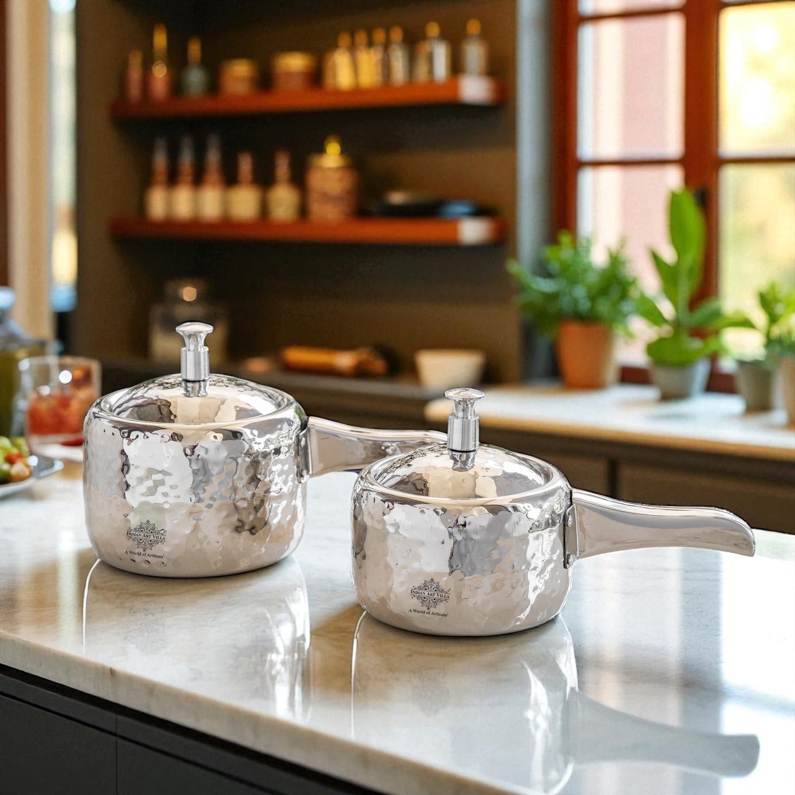 Stainless Steel Cooker With Hammered Design (Serving Only)