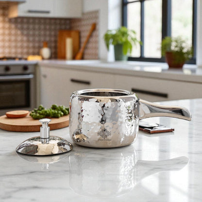 Stainless Steel Cooker With Hammered Design (Serving Only)