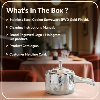 Stainless Steel Cooker With Hammered Design (Serving Only)