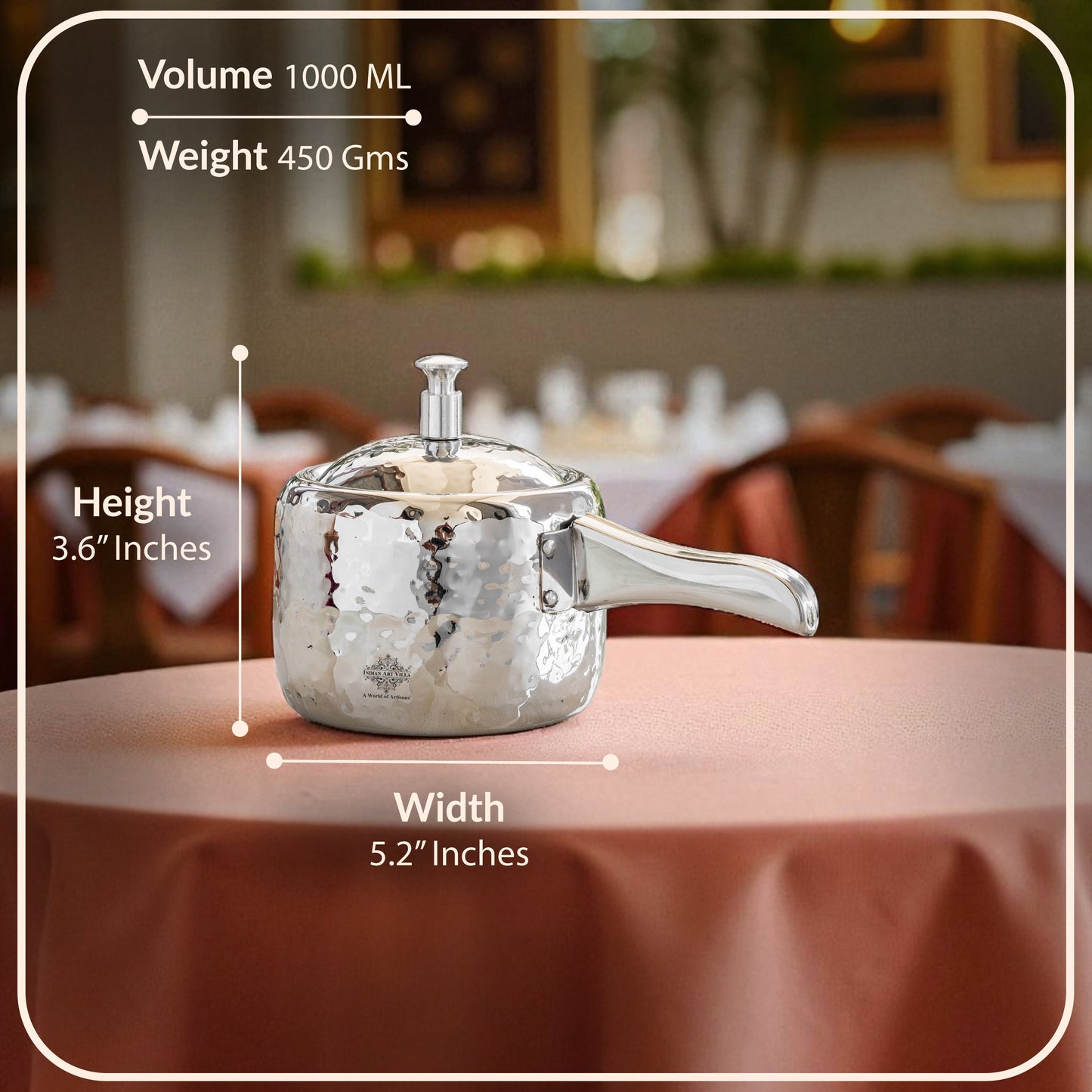 Stainless Steel Cooker With Hammered Design (Serving Only)