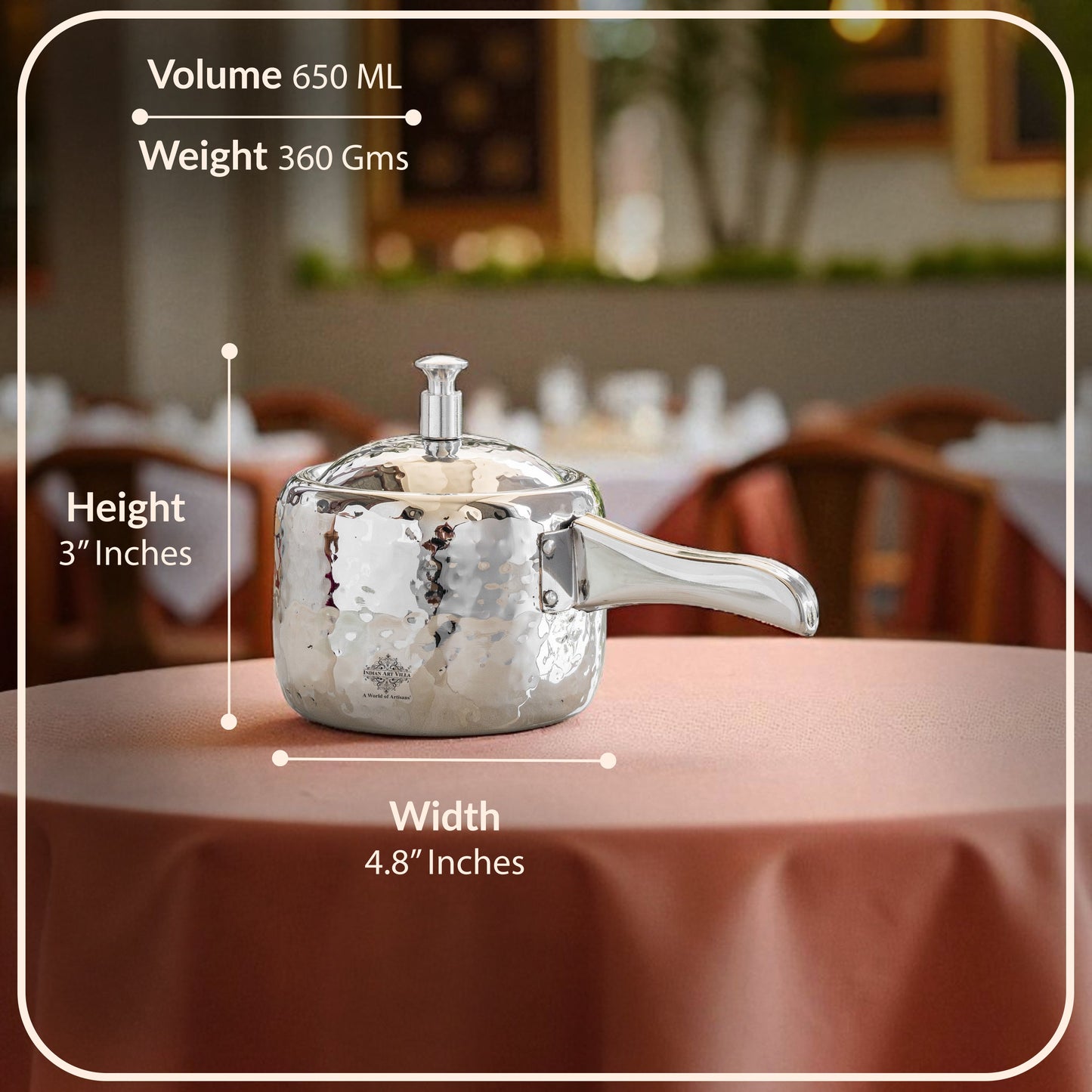 Stainless Steel Cooker With Hammered Design (Serving Only)