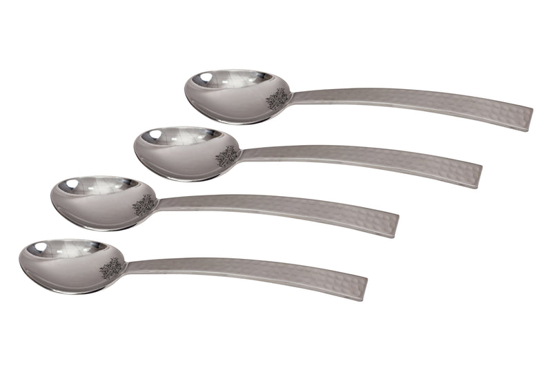 Stainless Steel New Curve Hammer Dessert Spoon Cutlery Set -7.5''Inch