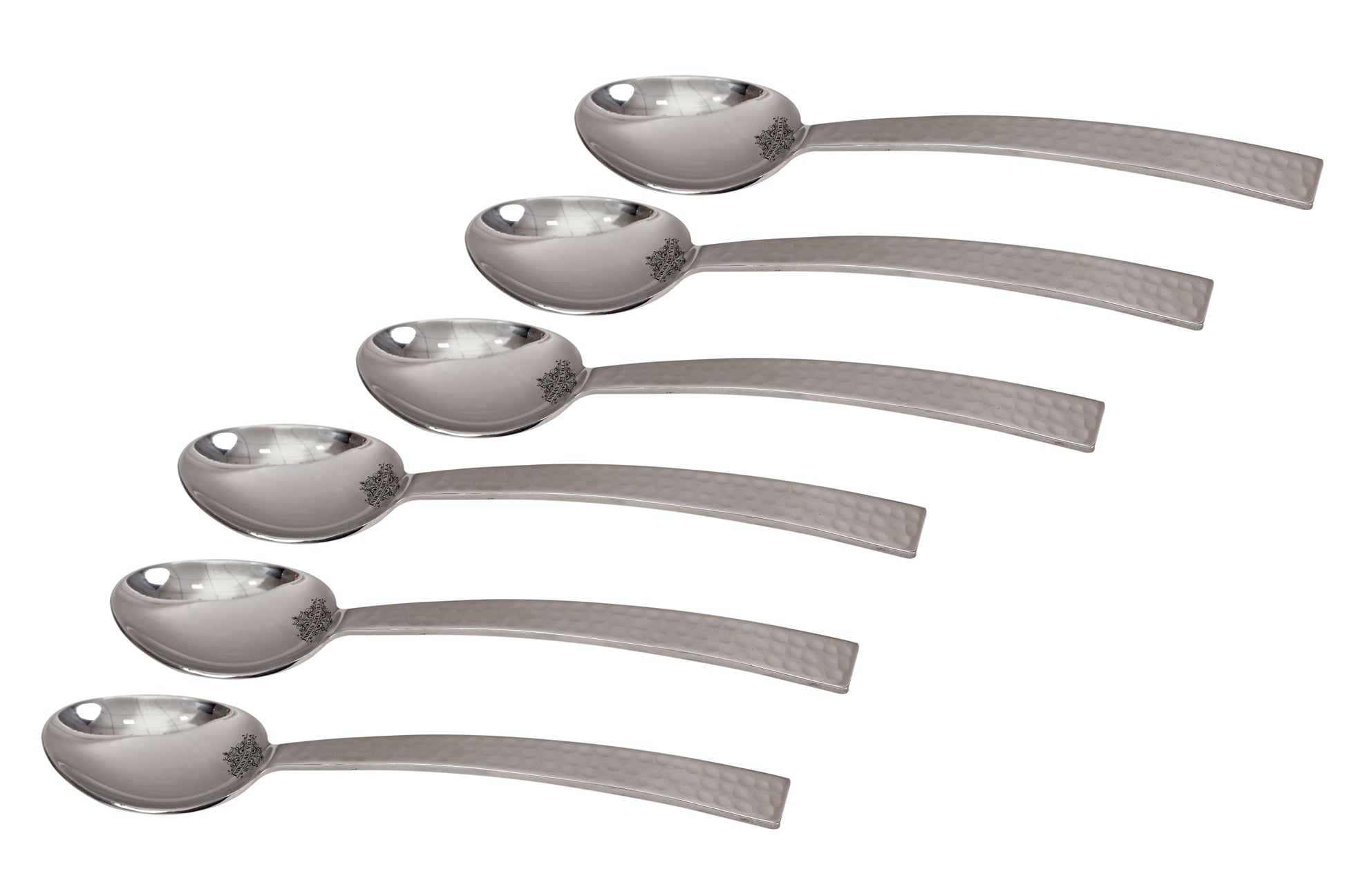 Stainless Steel New Curve Hammer Dessert Spoon Cutlery Set -7.5''Inch