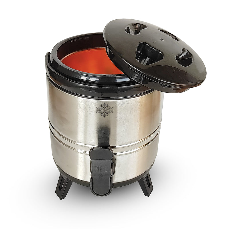 Vaccum Insulated Steel Water Dispenser, Inside Copper Thermosteel Camper, Hot and Cold, with Easy to Hold Handle,  Volume-3000 ML