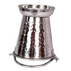 Set of Stainless Steel D/W Hammered Design, Handi No.1,2 with Glass Lid, Kadhai No.1,2, Bucket No.1 & Serving Spoon x5, 12 Pieces Set