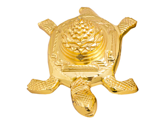 Brass Handmade Vastu Tortoise with 3 Stage Pyramid