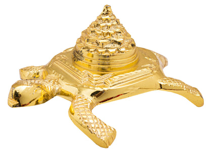 Brass Handmade Vastu Tortoise with 3 Stage Pyramid