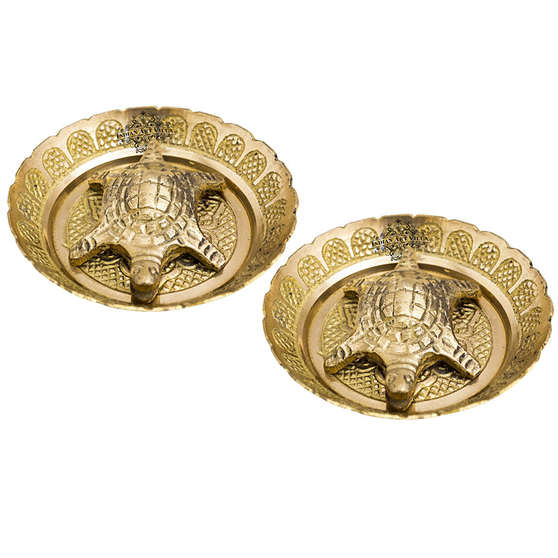 Handmade Brass Open Mouth Tortoise with Bowl