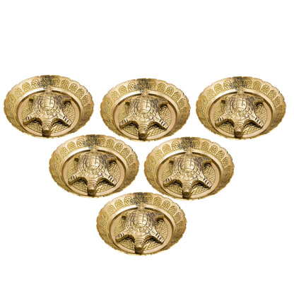 Handmade Brass Open Mouth Tortoise with Bowl