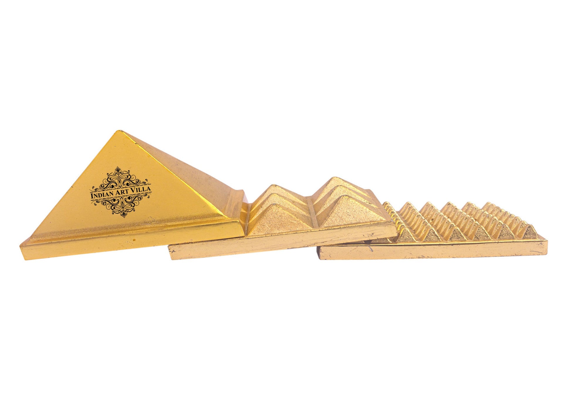 Brass 3-Stage Pyramid with Vastu Yantra: "A Symbol of Prosperity and Harmony"
