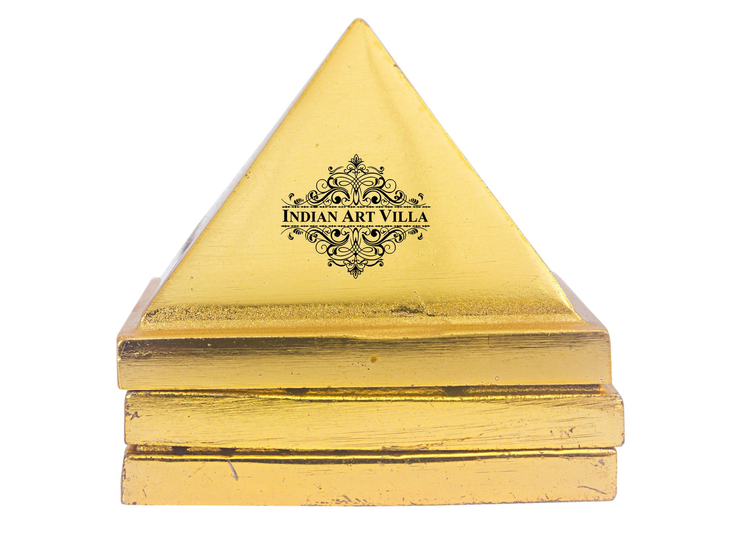 Brass 3-Stage Pyramid with Vastu Yantra: "A Symbol of Prosperity and Harmony"
