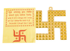 Brass Finish Pyramid Design Swastik, Wall Hanging- Symbol of Positivity and Prosperity