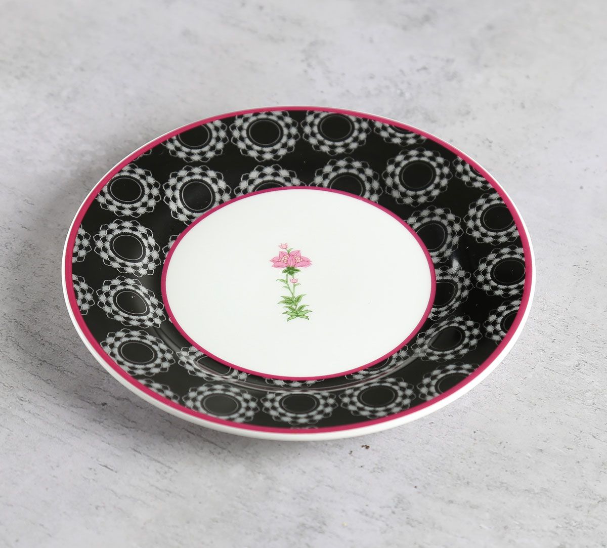 India Circus Black Garden Side Plate 7" 1 Piece