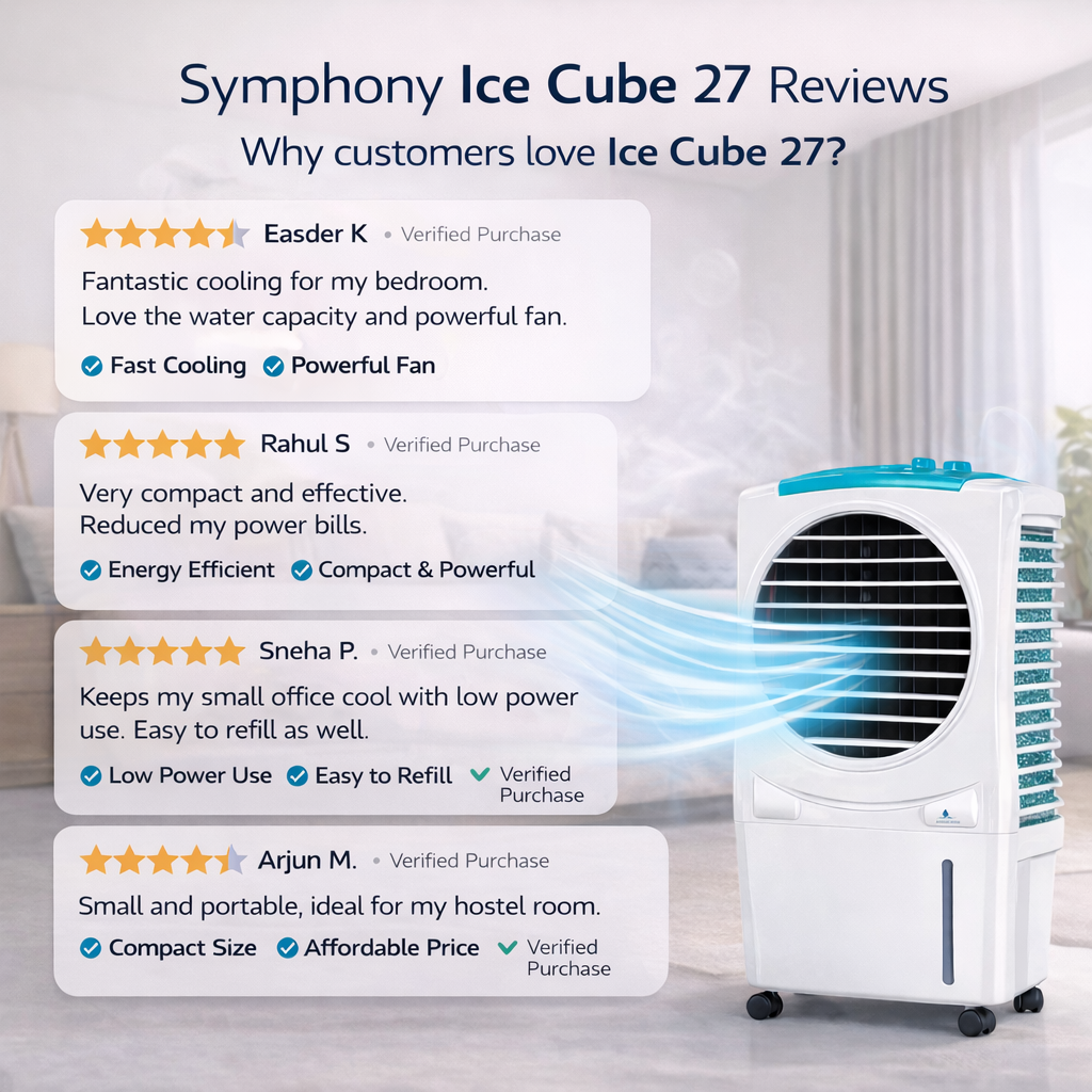 Ice Cube 27 Personal Room Air Cooler with Powerful Fan