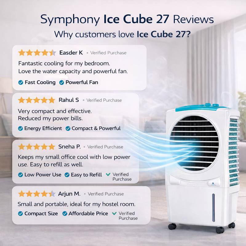 Ice Cube 27 Personal Room Air Cooler with Powerful Fan