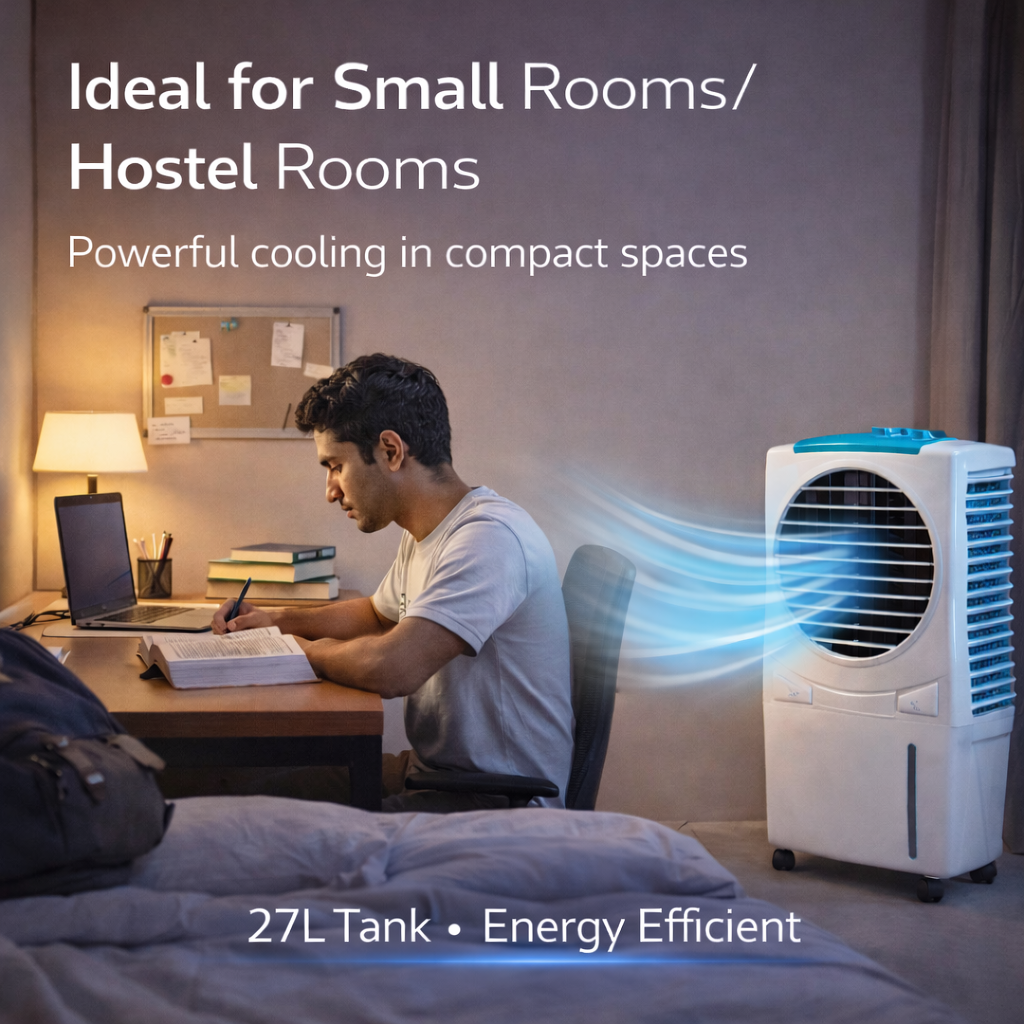 Ice Cube 27 Personal Room Air Cooler with Powerful Fan