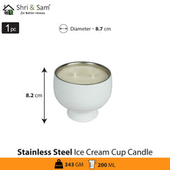 Stainless Steel Double Wick Ice cream cup Shape Candle