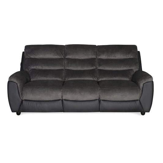 Nilkamal Chris Fabric 3 Seater Sofa (Black / Grey)