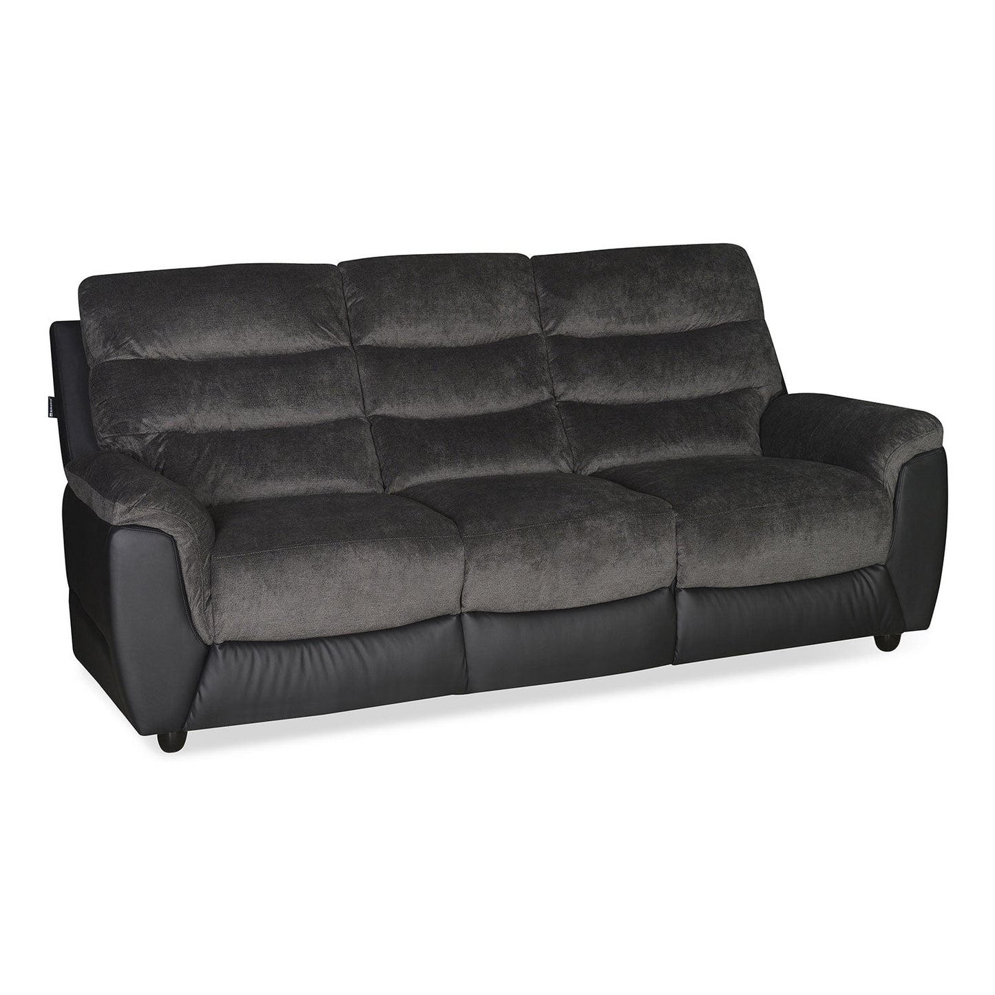 Nilkamal Chris Fabric 3 Seater Sofa (Black / Grey)