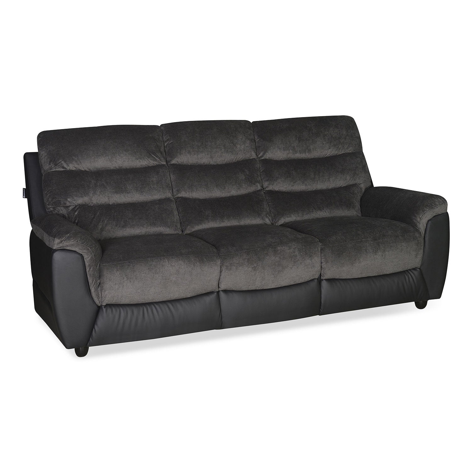 Nilkamal Chris Fabric 3 Seater Sofa (Black / Grey)